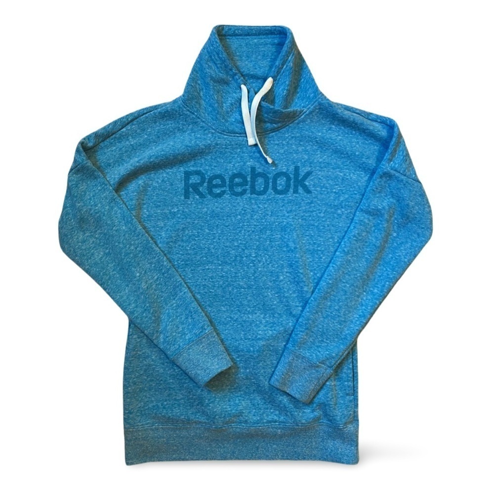 Reebok Women’s Cowl Neck Sweatshirt Blue Pullover Size Large Very Good Used Cond